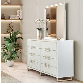 Palm Gate Cloud White Rectangle Wall Mirror