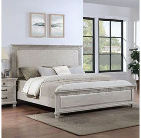 Silver Sands Gray Queen Upholstered Panel Bed