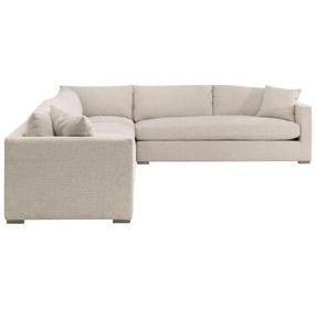 Newport Beige Performance Fabric Outdoor Modular 4 Piece Sectional