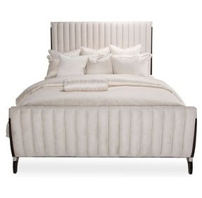 Paris Chic Espresso Upholstered Sleigh Bedroom Set