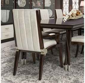 Paris Chic Espresso and Doeskin Dining Arm Chair