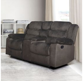 Willow Brown 75" Console Loveseat with Dual Recliner