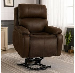 Brookings Brown Power Lift Recliner with Heat and Massage