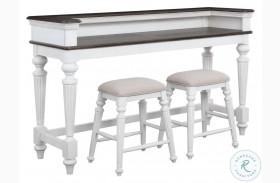 West Chester Light Gray Oak and Distressed White Bar/Console Set with Power Strip