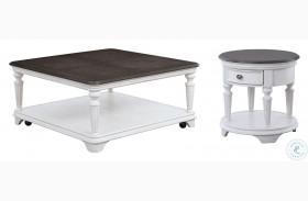 West Chester Light Gray Oak and Distressed White Castered Occasional Table Set