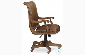 Brookhaven Distressed Medium Clear Cherry Swivel Desk Chair