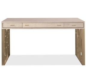 Marlowe Polished Limestone and Gold Home Office Set