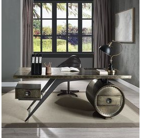 Brancaster Bronze 71" Executive Desk with USB Charging