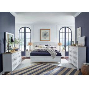 Windmill Harbour White Whisp and Sand 6 Drawer Dresser with Rectangular Mirror