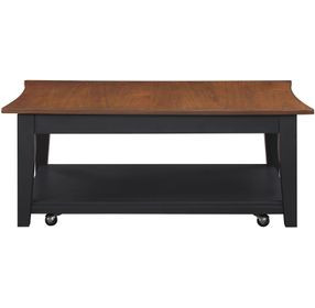 Joplin Black and Brown Rectangular Lift Top Occasional Table Set