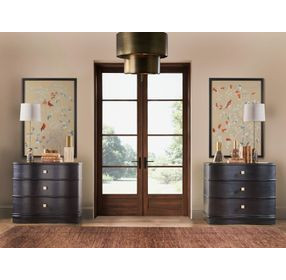 Melange Dark Midnight Blue 3 Drawer Merlot Accent Chest