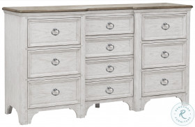 Glendale Estates Distressed White And Dark Wood Tone 10 Drawer Dresser