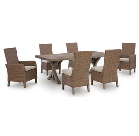 Revare Beach Beige 7-Piece Patio Dining Set with 6 Chairs