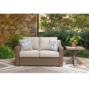 Carmel Bay Beige 58" Outdoor Loveseat with Cushion