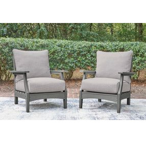 Lone View Bay Gray Performance Fabric Outdoor Lounge Chair with Cushion