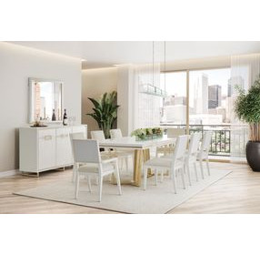 Palm Gate Cloud White 96" Extendable Rectangular Dining Table