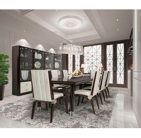 Paris Chic Espresso 122" Extendable Rectangular Dining Table