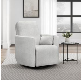 Turner Acadia White Manual Swivel Glider Recliner with Pillows
