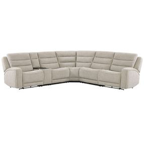 Felix Mari Fawn 6 Piece Modular Zero Gravity Power Reclining Sectional with Beverage Cooler Console and USB Charging