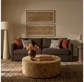 Portsmouth Java Brown Textured Chenille Sofa