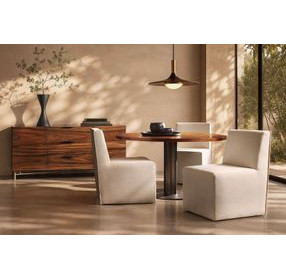 Brasea Lume and Tungsten 54" Round Dining Table