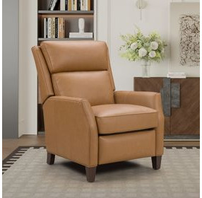 Pryce Santa Fe Brandy Leather Power Recliner with Power Headrest and USB Charging