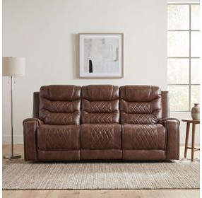 Putnam Brown Double Reclining Sofa