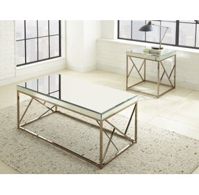 Evelyn White Rectangular Cocktail Table