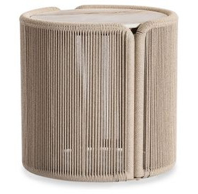 Trellis Brown and Beige Round Outdoor Side Table