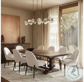 Emerson Dark Brown Wood Extendable Trestle Dining Table