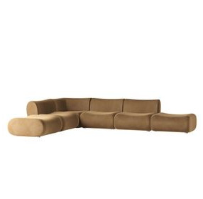 Zenith Latte Brown Velvet Modular Large L-Sectional