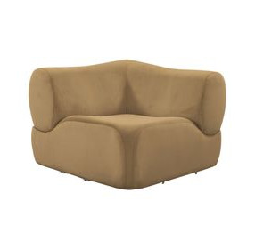 Zenith Latte Brown Velvet Corner Wedge