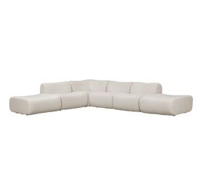 Zenith Cream Upcycled Fabric Modular Large L-Sectional