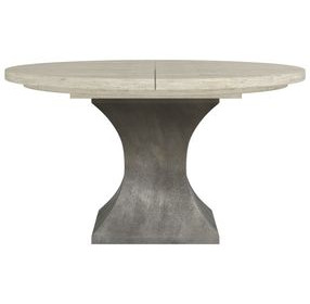 Cotiere Cream Linen and Sanded Bronze Round Dining Room Set