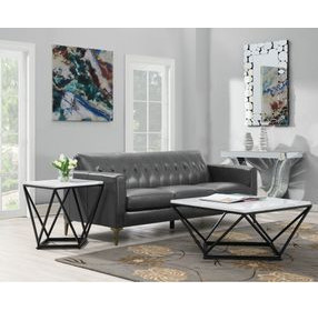 Conner Black And White Marble Top Square Coffee Table
