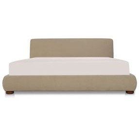 Beau Warm Beige Upholstered Storage Platform Bedroom Set
