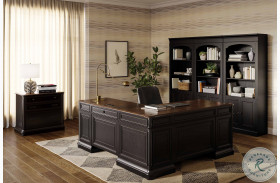 Roanoke Black L-Shaped Home Office Set