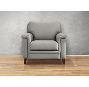 Wendover Silver Leather Upholstered Accent Chair