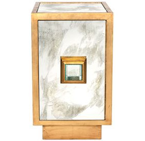 Savannah Gold Leaf 1 Door Side Table Cabinet