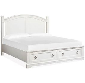 Kingston Whisper White and Cerused Nutmeg Queen Storage Panel Bed