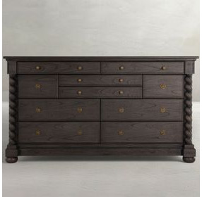 Burkhardt Cerused White 10 Drawer Dresser