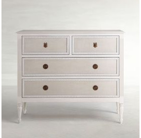 Caroline Cerused White and Brown 4 Drawer Chest