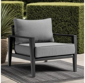 Cayman Dark Gray Upholstered Outdoor Club Chair