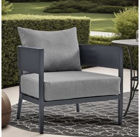 Menorca Dark Gray Upholstered Outdoor Club Chair