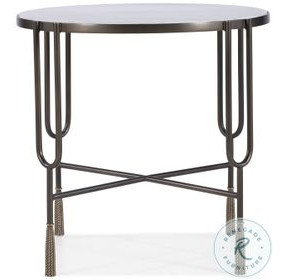 Harmon White Carrara Marble And Oil Rubbed Bronze Side Table