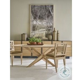 Open Sky Camel Leather Dining Chair with Seat Pad