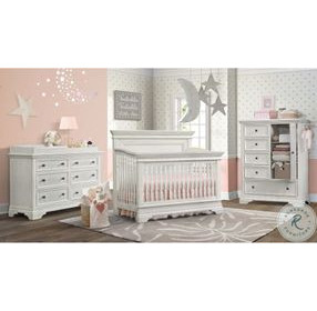Olivia Brushed White Flat Top Convertible Standard Crib