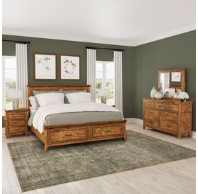Bandalier Russet 3 Drawer Nightstand with USB Charging