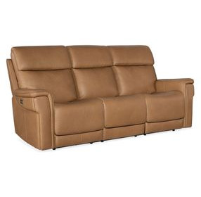 Lyra Sahara Sandalwood Leather Zero Gravity Power Reclining Living Room Set With Power Headrest