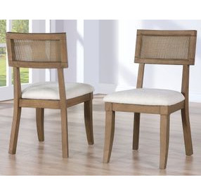 Colvin Brown Cane Side Chair Set of 2
